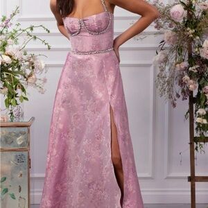 V. Chapman Cora Corset Crystal Midi Dress